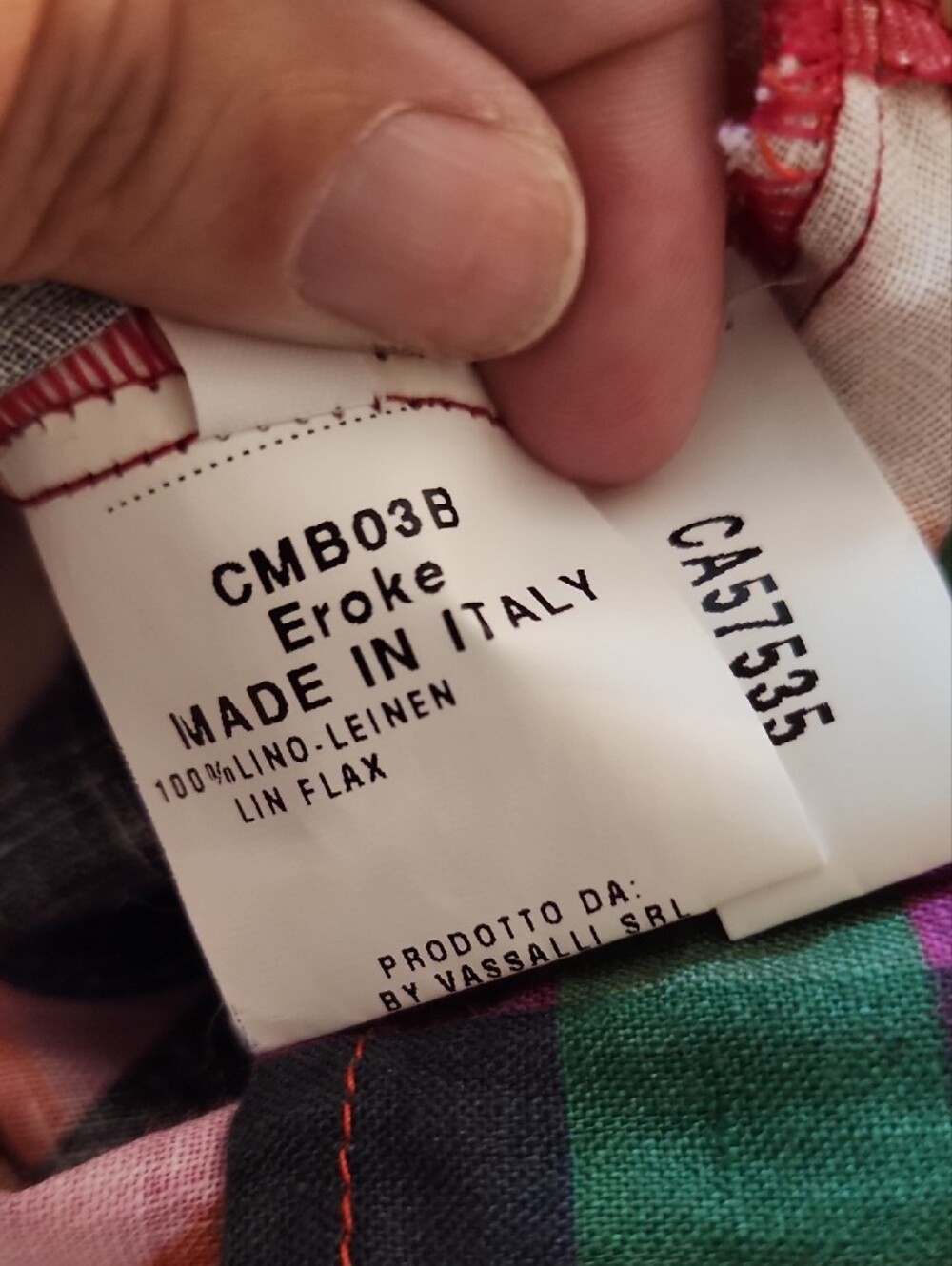 Linen Sleeveless Multicolor Geometric Button-Front Top - Picture 6 of 6